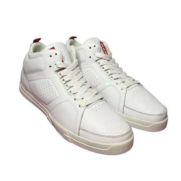 K1X Mens 93 Mid Top White Basketball Sneakers Size 11 Leather Red Detailing - Picture 5 of 9